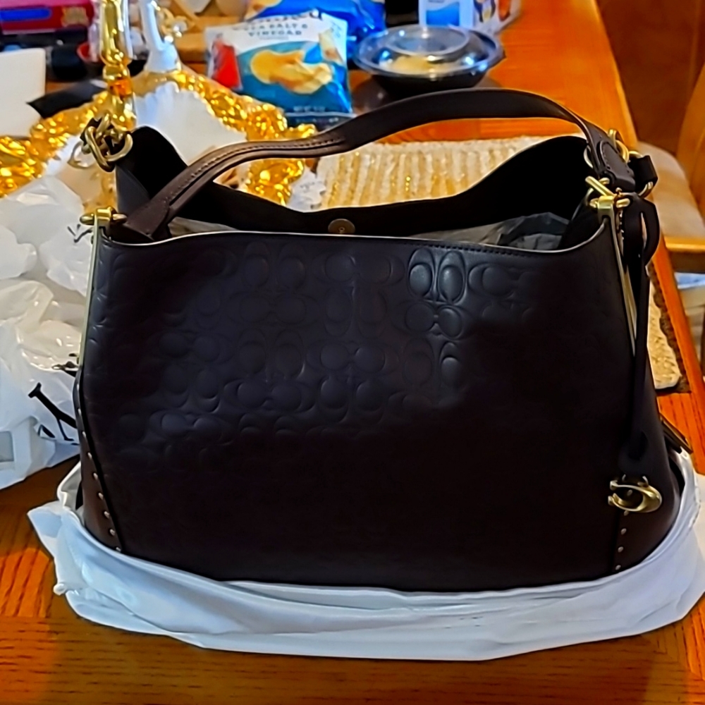 Brand new leather coach, shoulder bag,